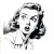 Horrified 1940S Woman Vinyl Car Decal Sticker – Waterproof & UV-Resistant 3.4133333333333336"
