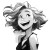 Stylized Young Girl V3 Vinyl Car Decal Sticker – Waterproof & UV-Resistant 3.4133333333333336"