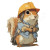 Ghibli Squirrel Worker Vinyl Car Decal Sticker – Waterproof & UV-Resistant 3.4133333333333336"