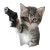 Armed Cute Kitten Vinyl Car Decal Sticker – Waterproof & UV-Resistant 3.4133333333333336"