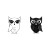 Cute Owl Logos Vinyl Car Decal Sticker – Waterproof & UV-Resistant 3.4133333333333336"