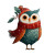 Christmas Owl Vinyl Car Decal Sticker – Waterproof & UV-Resistant 6.826666666666667"