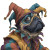 Pug Jester Vinyl Car Decal Sticker – Waterproof & UV-Resistant 3.4133333333333336"