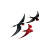 Flying Swallows Logo Vinyl Car Decal Sticker – Waterproof & UV-Resistant 3.4133333333333336"