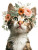Kitten With Flowers Vinyl Car Decal Sticker – Waterproof & UV-Resistant 4.1066666666666665"