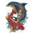 Koi Dolphin Hybrid Vinyl Car Decal Sticker – Waterproof & UV-Resistant 3.4133333333333336"