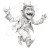 Circus Monkey Drawing Vinyl Car Decal Sticker – Waterproof & UV-Resistant 3.4133333333333336"