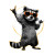 Cool Cartoon Raccoon Vinyl Car Decal Sticker – Waterproof & UV-Resistant 3.4133333333333336"