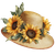Sunflower Straw Hat Vinyl Car Decal Sticker – Waterproof & UV-Resistant 6.826666666666667"