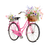 Pink Flower Bicycle Vinyl Car Decal Sticker – Waterproof & UV-Resistant 3.4133333333333336"