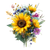 Sunflower Bouquet V6 Vinyl Car Decal Sticker – Waterproof & UV-Resistant 3.4133333333333336"