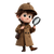 Young Detective Boy V2 Vinyl Car Decal Sticker – Waterproof & UV-Resistant 3.4133333333333336"
