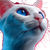 Surreal Blue-Eyed Cat Vinyl Car Decal Sticker – Waterproof & UV-Resistant 3.4133333333333336"