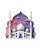 White Mosque Illustration Vinyl Car Decal Sticker – Waterproof & UV-Resistant 4.0"