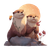 Cute Otter Couple Vinyl Car Decal Sticker – Waterproof & UV-Resistant 3.4133333333333336"