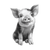 Smiling Pig Sketch V2 Vinyl Car Decal Sticker – Waterproof & UV-Resistant 3.4133333333333336"