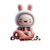 Chibi Bunny Santa Vinyl Car Decal Sticker – Waterproof & UV-Resistant 3.4133333333333336"