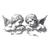 Cherubs With Ribbon Vinyl Car Decal Sticker – Waterproof & UV-Resistant 3.4133333333333336"