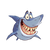 Goofy Cartoon Shark Vinyl Car Decal Sticker – Waterproof & UV-Resistant 3.4133333333333336"