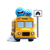 Happy School Bus Vinyl Car Decal Sticker – Waterproof & UV-Resistant 3.4133333333333336"