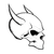 Horned Human Skull Vinyl Car Decal Sticker – Waterproof & UV-Resistant 3.4133333333333336"