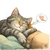 Blissful Tabby Cat Vinyl Car Decal Sticker – Waterproof & UV-Resistant 3.4133333333333336"