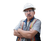 Construction Worker Portrait V13 Vinyl Car Decal Sticker – Waterproof & UV-Resistant 3.3066666666666666"
