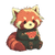 Red Panda Eating Vinyl Car Decal Sticker – Waterproof & UV-Resistant 3.4133333333333336"