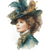 Victorian Feather Hat Vinyl Car Decal Sticker – Waterproof & UV-Resistant 6.826666666666667"