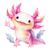 Pink Axolotl Waving Vinyl Car Decal Sticker – Waterproof & UV-Resistant 3.4133333333333336"