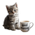 Kitten And Coffee Vinyl Car Decal Sticker – Waterproof & UV-Resistant 3.4133333333333336"
