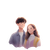 Korean Couple Smiling V2 Vinyl Car Decal Sticker – Waterproof & UV-Resistant 6.826666666666667"