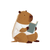 Capybara Studying Vinyl Car Decal Sticker – Waterproof & UV-Resistant 6.826666666666667"