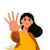 Stop Gesture Woman Vinyl Car Decal Sticker – Waterproof & UV-Resistant 3.4133333333333336"