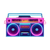 Neon Retro Boombox V2 Vinyl Car Decal Sticker – Waterproof & UV-Resistant 3.4133333333333336"