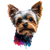 Yorkie With Paint Vinyl Car Decal Sticker – Waterproof & UV-Resistant 3.4133333333333336"