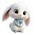 Shy Cartoon Bunny Vinyl Car Decal Sticker – Waterproof & UV-Resistant 3.4133333333333336"