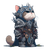 Armored Anime Cat V2 Vinyl Car Decal Sticker – Waterproof & UV-Resistant 3.4133333333333336"