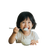 Happy Eating Child Vinyl Car Decal Sticker – Waterproof & UV-Resistant 3.4133333333333336"