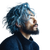 Blue-Haired Hipster Model Vinyl Car Decal Sticker – Waterproof & UV-Resistant 3.4133333333333336"