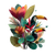 Exotic Toucan Flowers Vinyl Car Decal Sticker – Waterproof & UV-Resistant 3.4133333333333336"