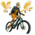 Bearded Biker With Birds Vinyl Car Decal Sticker – Waterproof & UV-Resistant 3.4133333333333336"
