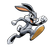 Speedy Cartoon Rabbit Vinyl Car Decal Sticker – Waterproof & UV-Resistant 3.4133333333333336"