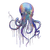 Holographic Octopus Logo Vinyl Car Decal Sticker – Waterproof & UV-Resistant 3.4133333333333336"