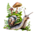 Fantasy Snail Illustration Vinyl Car Decal Sticker – Waterproof & UV-Resistant 3.4133333333333336"