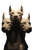 Three-Headed Dog Statue Vinyl Car Decal Sticker – Waterproof & UV-Resistant 4.4