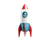 Blue Rocket Illustration Vinyl Car Decal Sticker – Waterproof & UV-Resistant 3.4133333333333336"