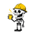 Cartoon Skeleton Barista Vinyl Car Decal Sticker – Waterproof & UV-Resistant 3.4133333333333336"