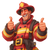 Happy Fireman Clipart Vinyl Car Decal Sticker – Waterproof & UV-Resistant 3.4133333333333336"