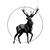 Geometric Stag Logo Vinyl Car Decal Sticker – Waterproof & UV-Resistant 3.4133333333333336"